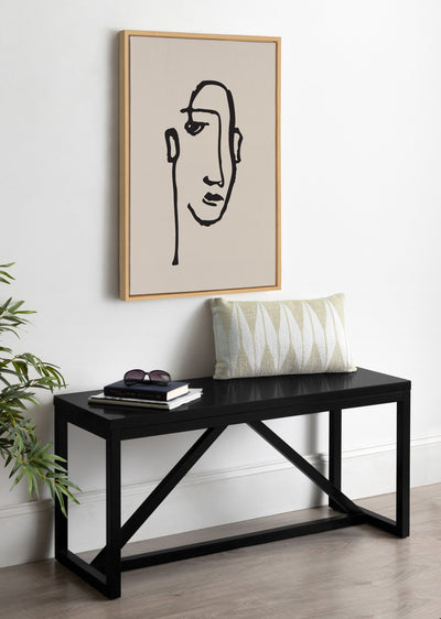 Sylvie Minimalist Neutral Line Art Drawing Face Framed Canvas by kateandlaurel - product image 4 for Resin Society