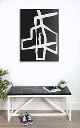 Sylvie Bold Sophisticated Abstract White Stroke Framed Canvas by kateandlaurel - product image 4 for Resin Society