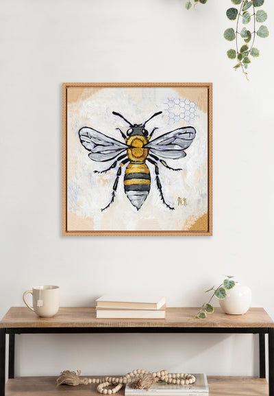 Sylvie Beaded Honeycomb Framed Canvas by Mackenzie Nelson
