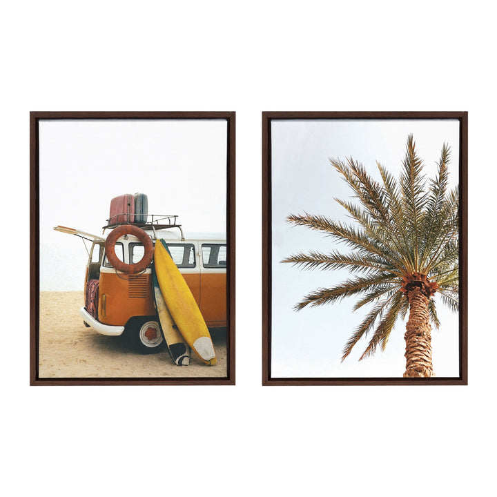 Sylvie Surfboard Paradise Framed Canvas Set by The Creative Bunch Studio by kateandlaurel - main product image for Resin Society