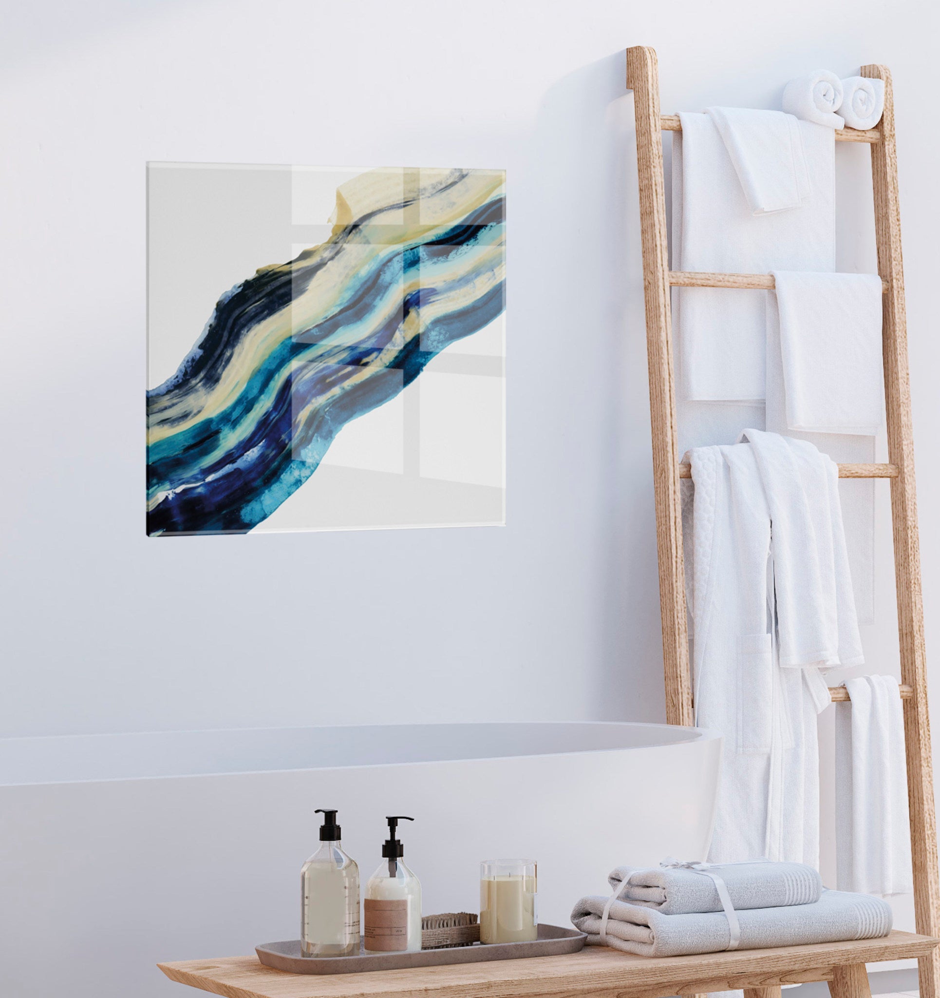 Wavy Lines Floating Acrylic Art by kateandlaurel - product image 7 for Resin Society