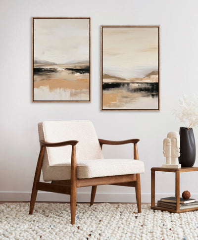 Sylvie Beaded Peaceful Landscape I and II Framed Canvas Art Set by Amy Lighthall