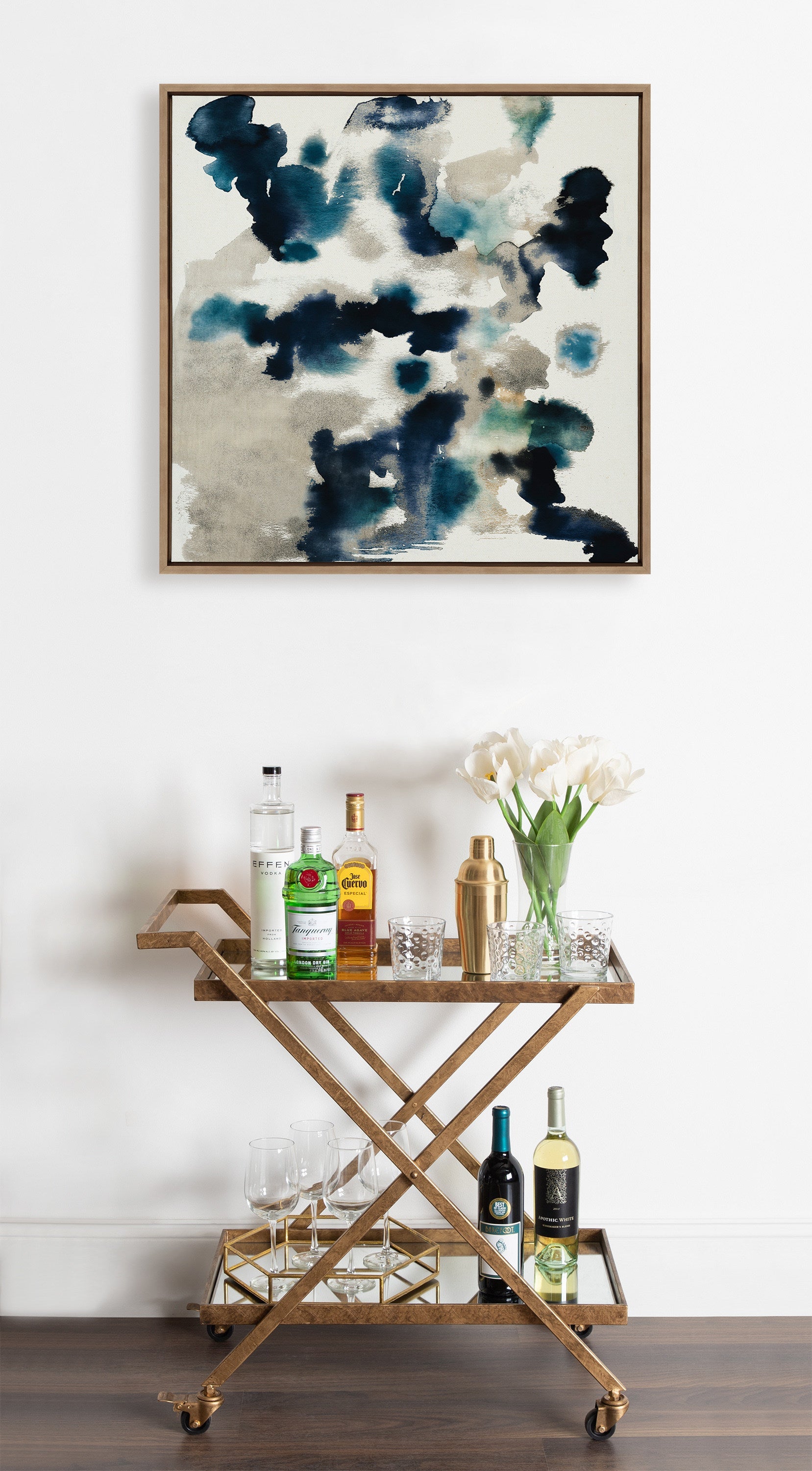 Sylvie Gilded Watercolor Framed Canvas