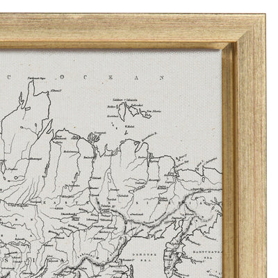 Sylvie Black and White Modern Retro World Map Framed Canvas Set by The by kateandlaurel - product image 3 for Resin Society