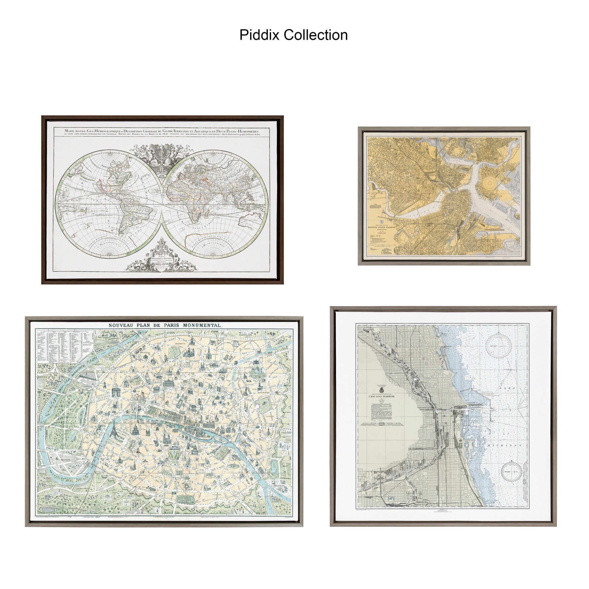 Sylvie Nouveau Plan De Paris Monumental Map Framed Canvas by kateandlaurel - product image 6 for Resin Society