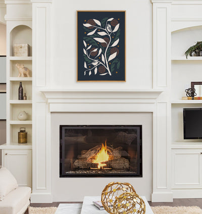 Sylvie HB Duo Bird Branch Framed Canvas by Hannah Beisang