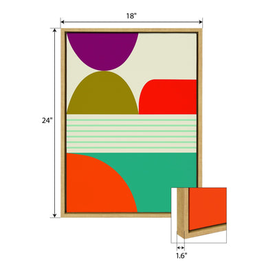 Sylvie Mid Century Modern Patterns Framed Canvas Set by kateandlaurel - product image 5 for Resin Society