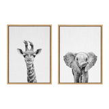 Sylvie Baby Giraffe and Elephant Framed Canvas Art Set by Simon Te of by kateandlaurel - product image 9 for Resin Society