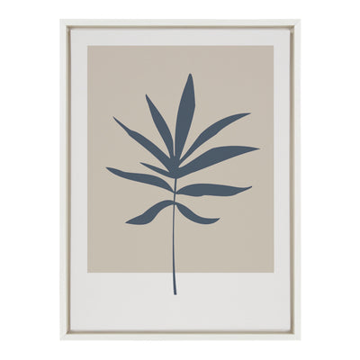 Sylvie Muted Tan and Blue Colorblock Botanical Leaf Framed Canvas by kateandlaurel - product image 8 for Resin Society