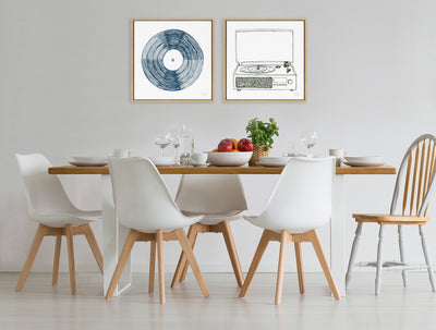 Sylvie Record Blue Framed Canvas by kateandlaurel - product image 18 for Resin Society