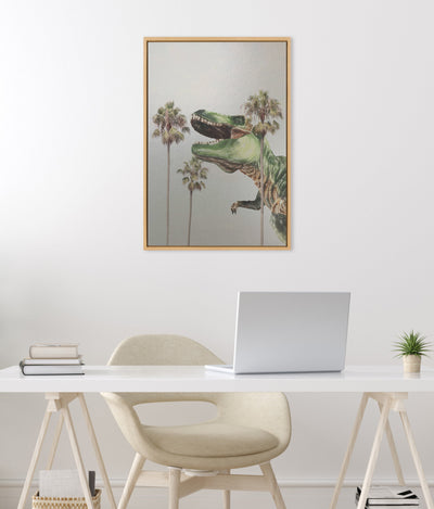 Sylvie Dinosaur Framed Canvas by July Art Prints