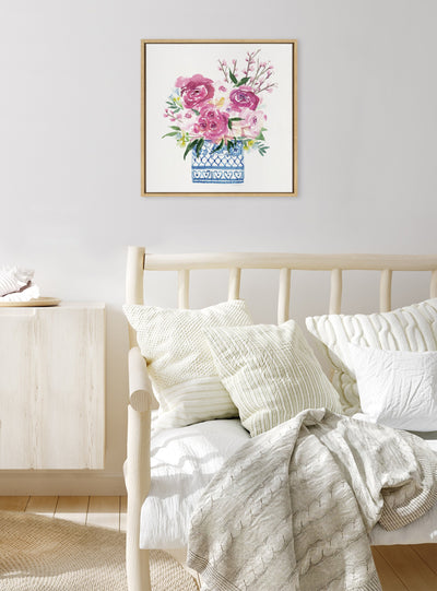 Sylvie Pink Blooms in Chinoiserie Framed Canvas by kateandlaurel - product image 14 for Resin Society
