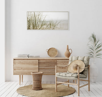 Sylvie Calming Beach Grass Framed Canvas by The Creative Bunch Studio