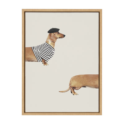 Sylvie Long Dog Framed Canvas by July Art Prints