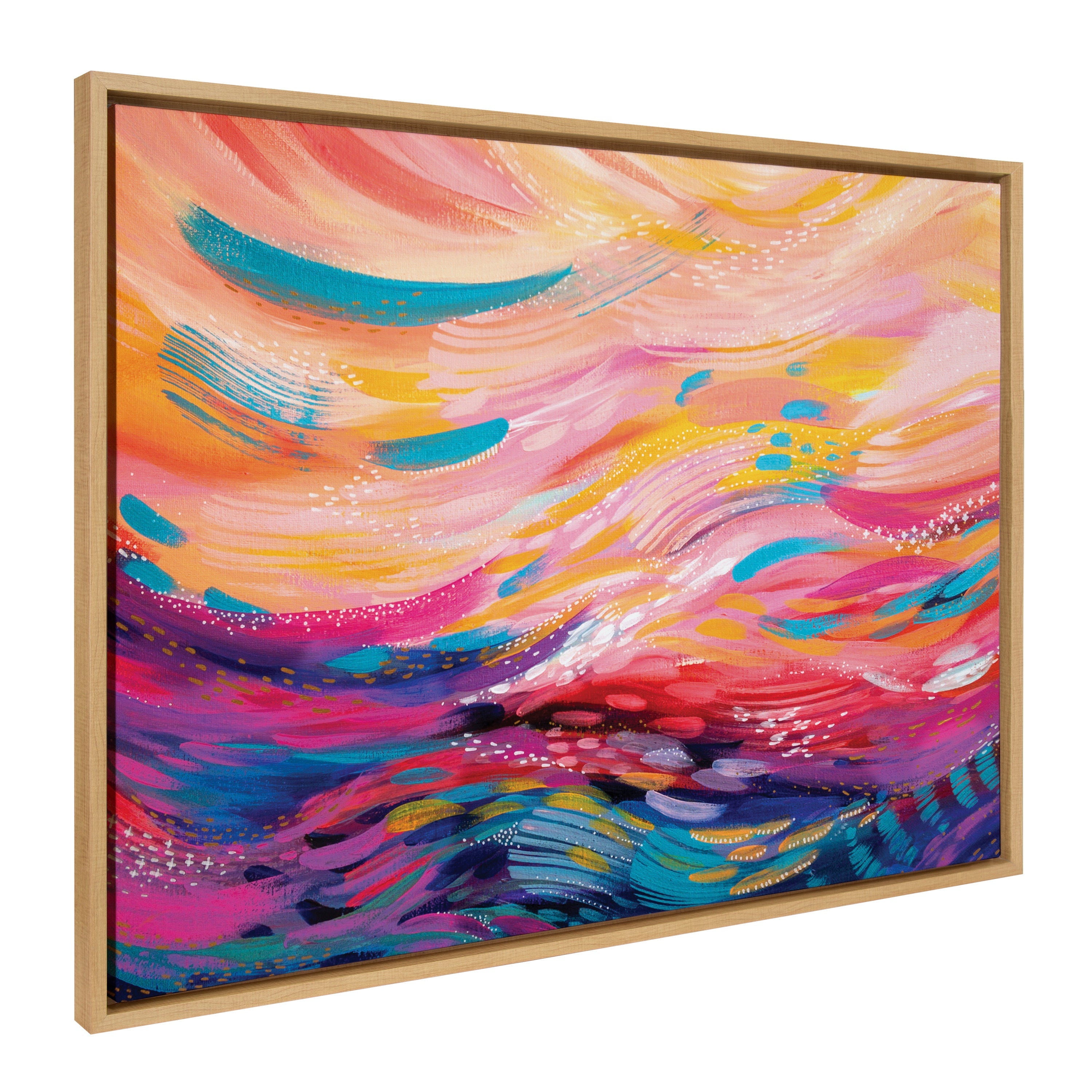 Sylvie Brush Strokes 90 Framed Canvas by kateandlaurel - product image 20 for Resin Society