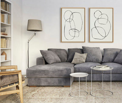 Sylvie Going in Circles Framed Textured Canvas Set