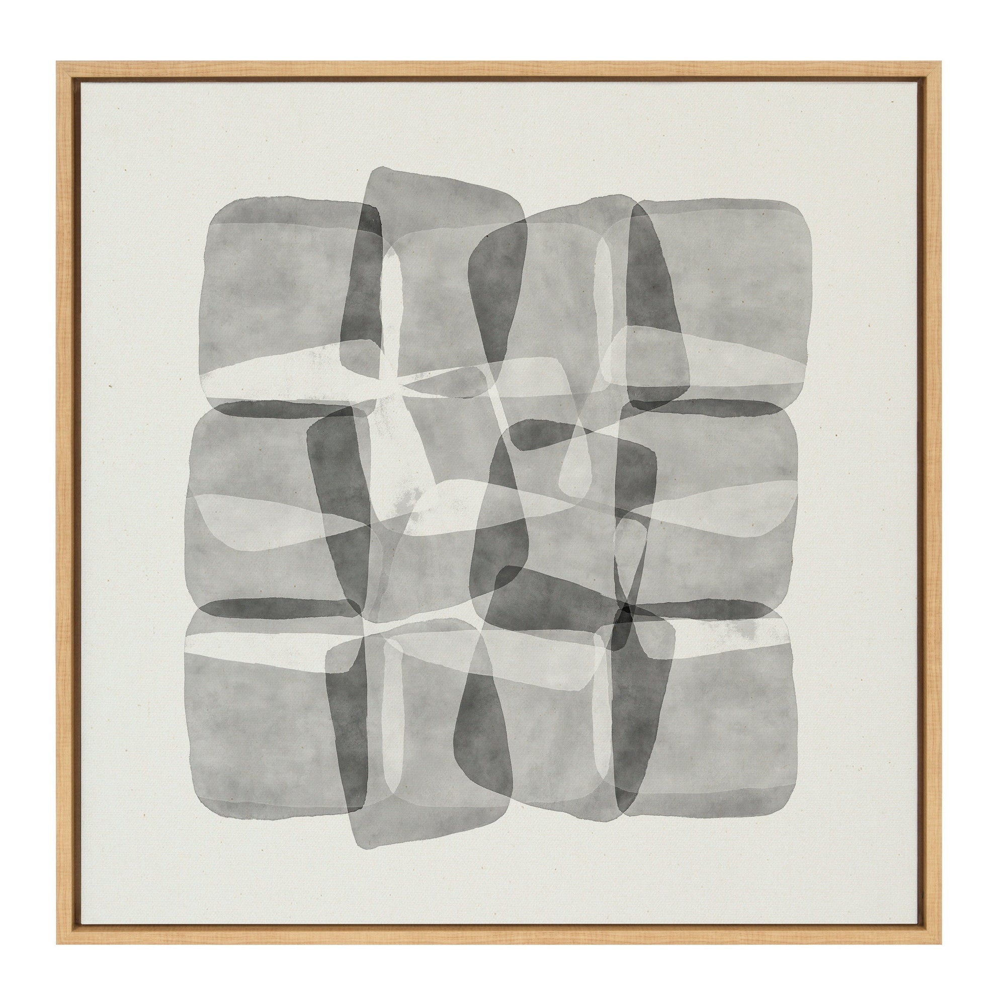 Sylvie Neutral Mod Abstraction Black and White Framed Canvas by kateandlaurel - product image 9 for Resin Society