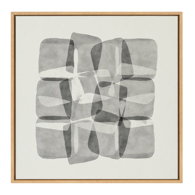 Sylvie Neutral Mod Abstraction Black and White Framed Canvas by kateandlaurel - product image 9 for Resin Society