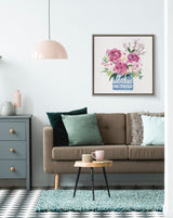 Sylvie Pink Blooms in Chinoiserie Framed Canvas by kateandlaurel - product image 19 for Resin Society