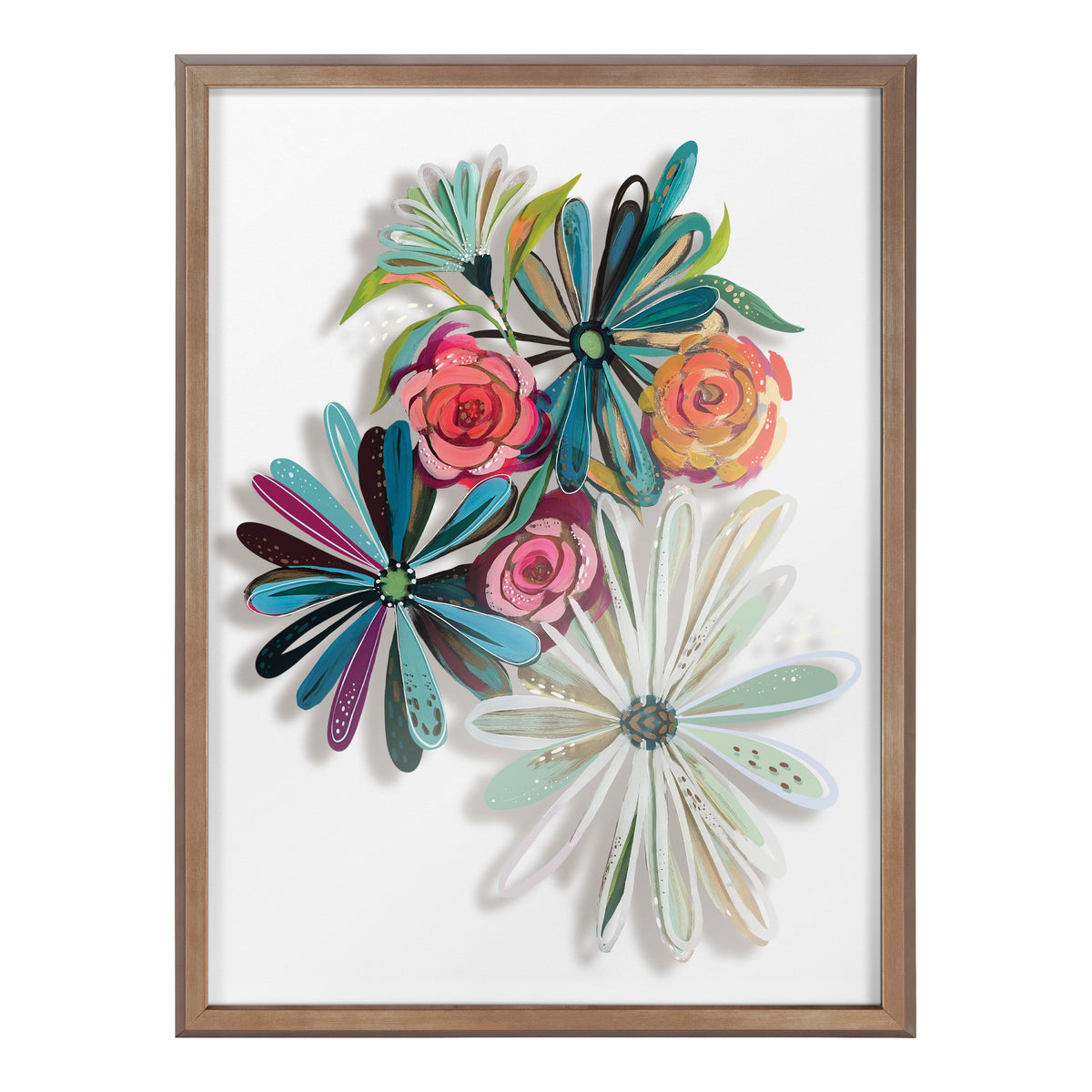 Blake Flowers on Glass 2 Whole Flowers Framed Printed Art by kateandlaurel - product image 2 for Resin Society