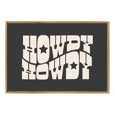 Sylvie Howdy Star Landscape Black Framed Canvas by Honey Island Studio