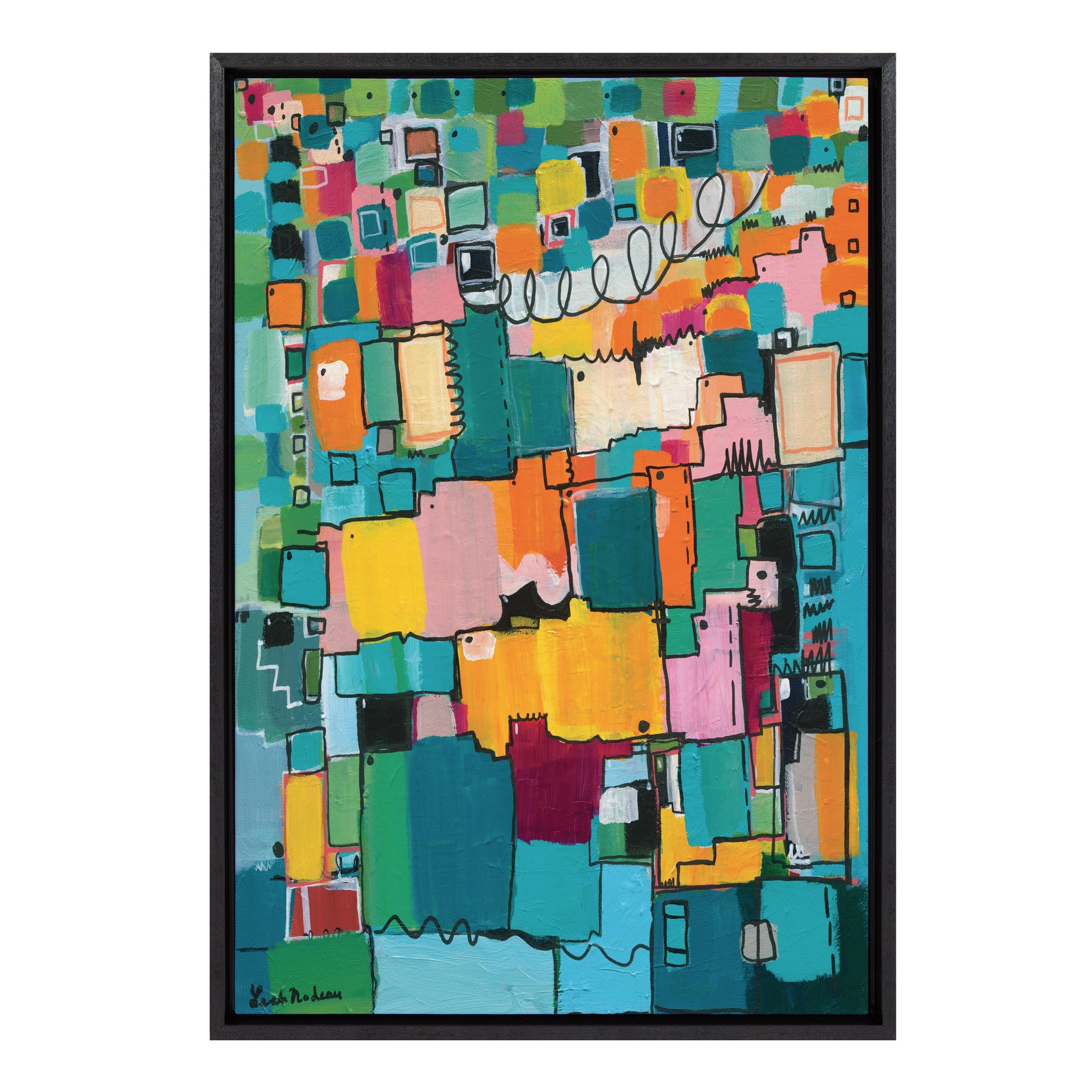 Sylvie Afternoon Delight Framed Canvas by Leah Nadeau by kateandlaurel - main product image for Resin Society