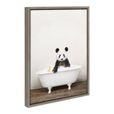 Sylvie Panda Waving in Rustic Bath Framed Canvas by kateandlaurel - product image 19 for Resin Society