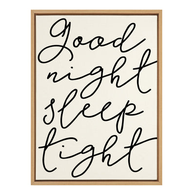 Sylvie Good Night Sleep Tight Framed Canvas by kateandlaurel - main product image for Resin Society