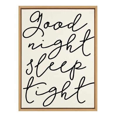 Sylvie Good Night Sleep Tight Framed Canvas by kateandlaurel - product image 10 for Resin Society