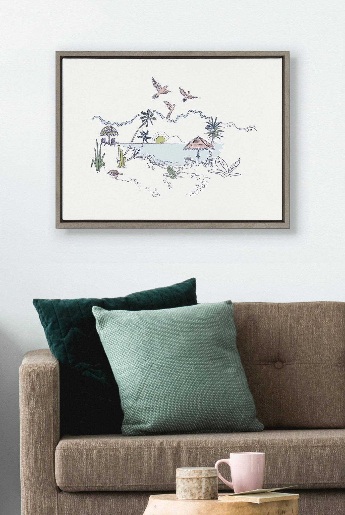 Sylvie Tropical Beach Scene Framed Canvas by The Creative Bunch Studio by kateandlaurel - product image 8 for Resin Society