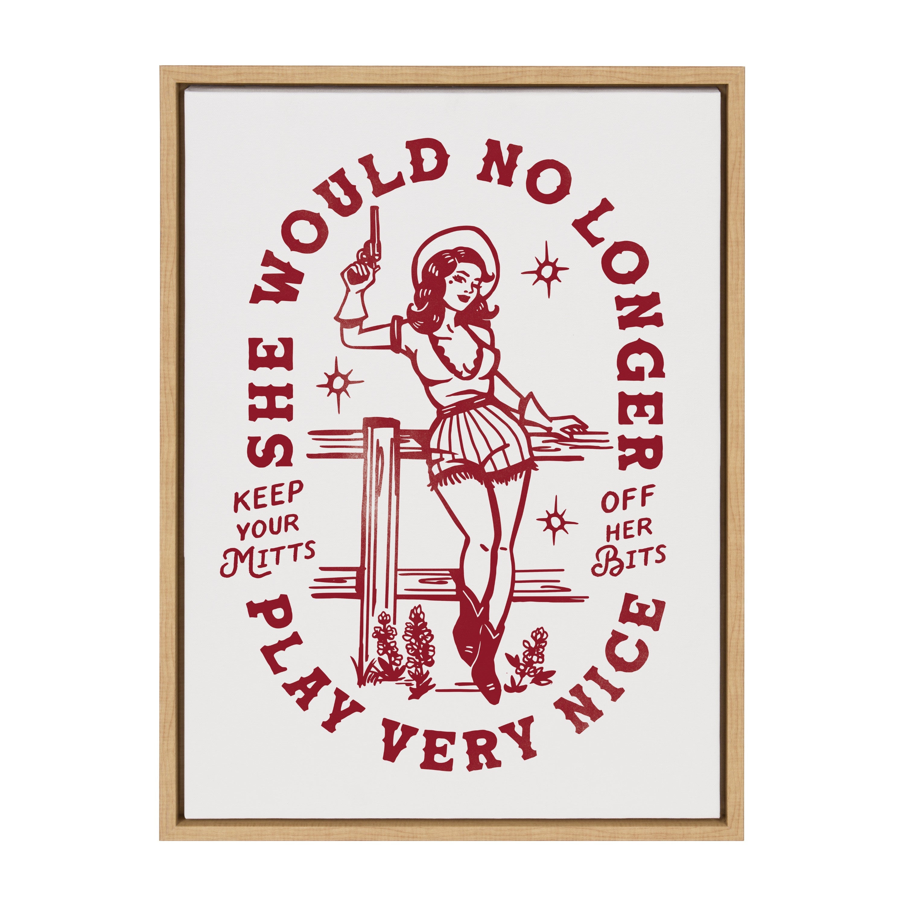 Sylvie Mitts Off Framed Canvas by The Whiskey Ginger