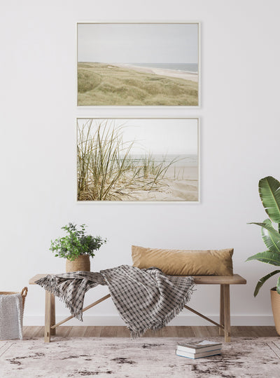 Sylvie Peaceful and Serene Coastal Landscape Framed Canvas by The Creative Bunch Studio
