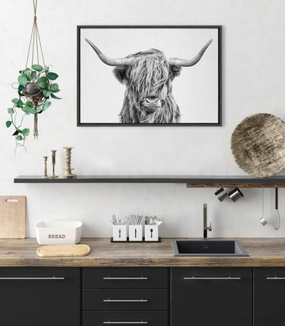 Sylvie Highland Cow 2 Framed Canvas by kateandlaurel - product image 11 for Resin Society
