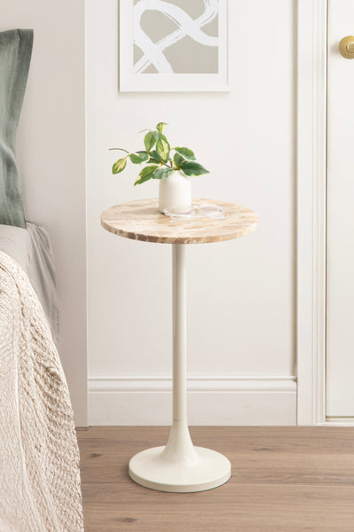Baronet Round Marble and Metal Table