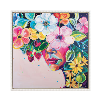 Sylvie Beaded She Was Thoughtful and Kind Framed Canvas by Rachel Christopoulos
