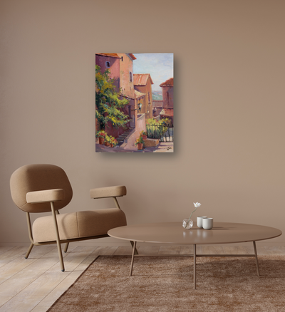View of Cortona Artist Enhanced Canvas Print by John Beard Collection - product image 2 for Resin Society