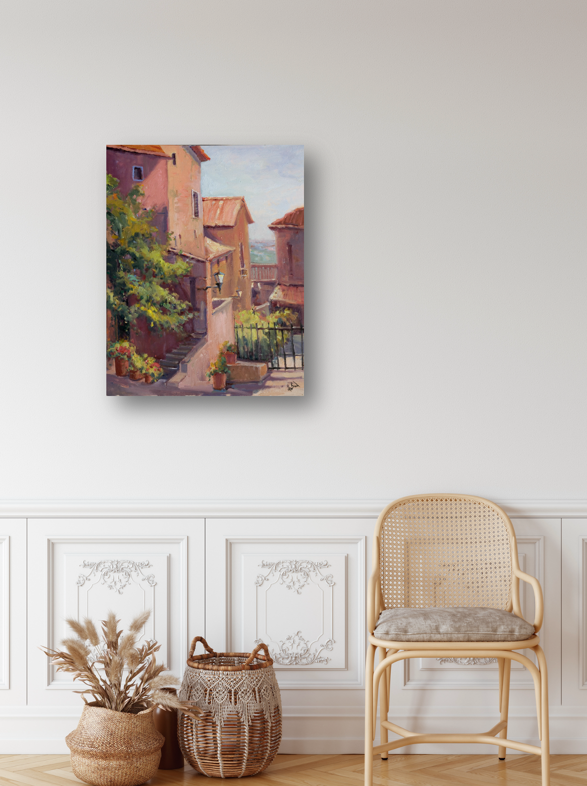 View of Cortona Artist Enhanced Canvas Print by John Beard Collection - product image 4 for Resin Society