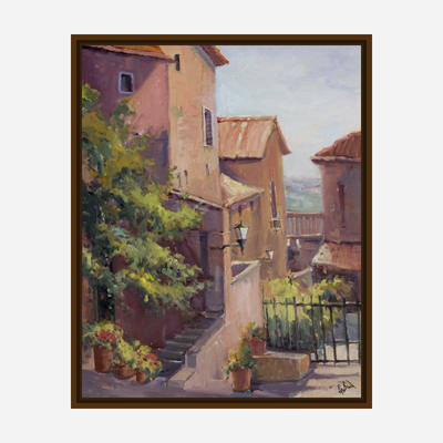 View of Cortona Artist Enhanced Canvas Print by John Beard Collection - product image 7 for Resin Society