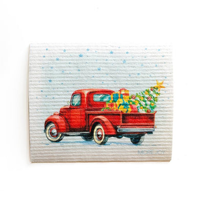 Vintage Truck with Christmas Tree Swedish Dishcloth by sweetgum home, LLC - product image 2 for Resin Society