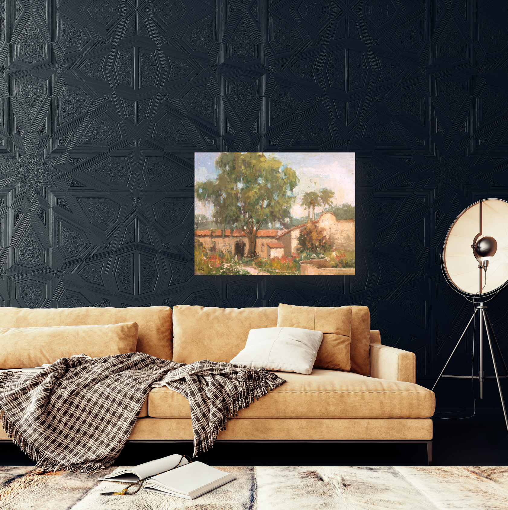 Vintage Spanish Villa Artist Enhanced Canvas Print by John Beard Collection - product image 2 for Resin Society