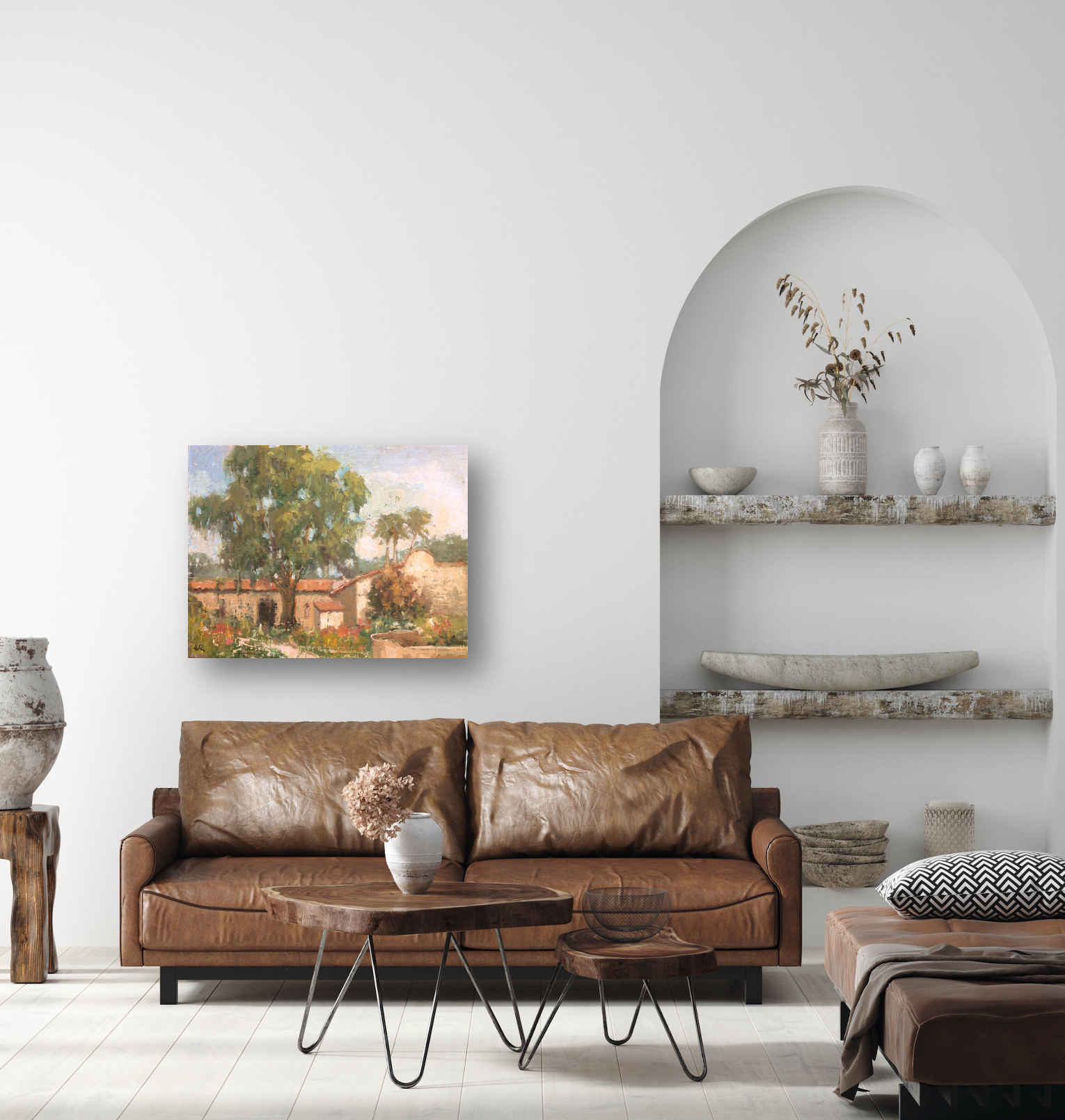 Vintage Spanish Villa Artist Enhanced Canvas Print by John Beard Collection - product image 3 for Resin Society