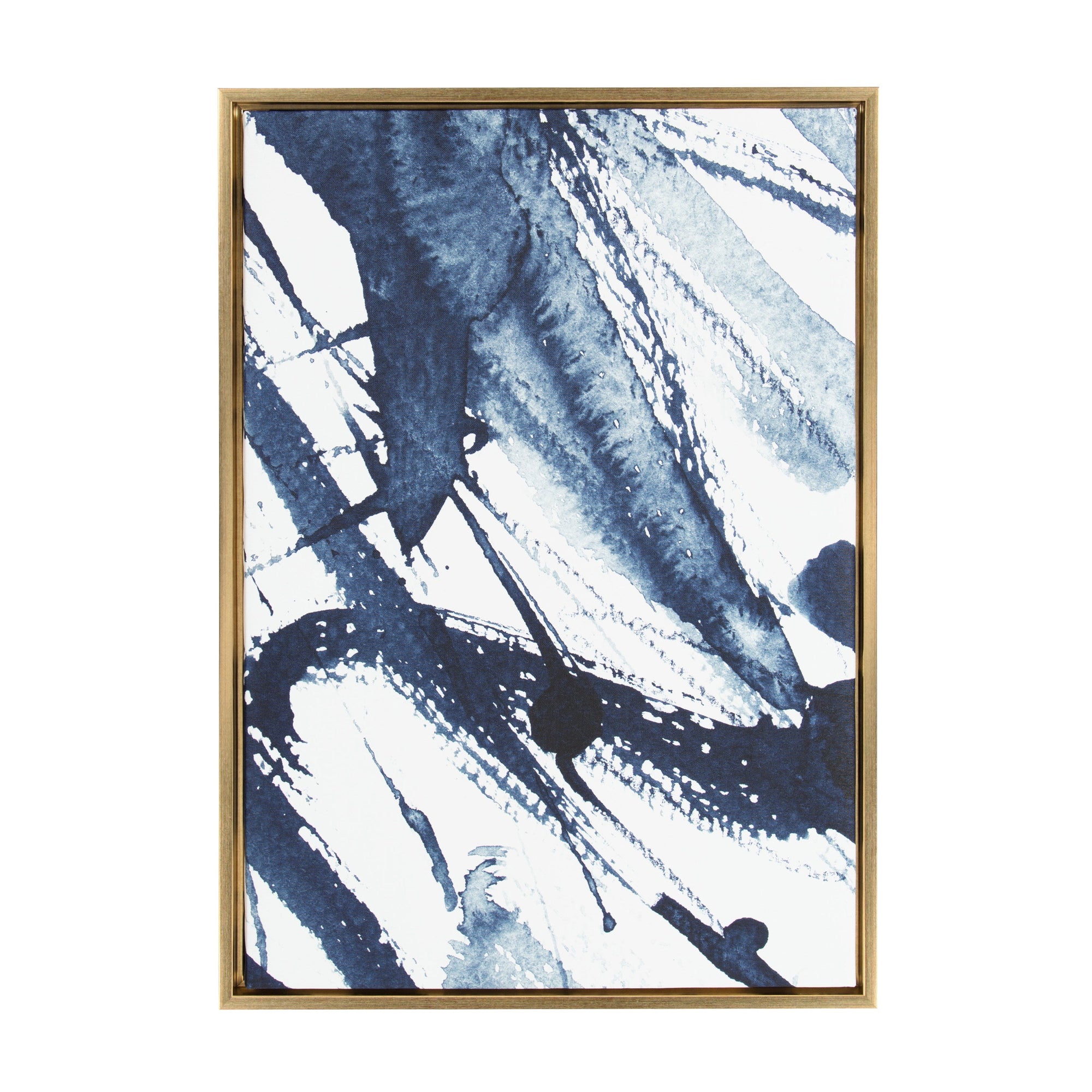 Sylvie Indigo Watercolor Framed Canvas by Amy Peterson Art Studio by kateandlaurel - product image 7 for Resin Society