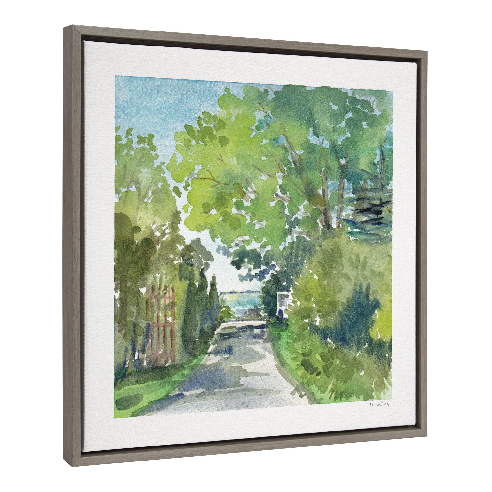 Sylvie The Lane and Sea Framed Canvas by kateandlaurel - product image 7 for Resin Society
