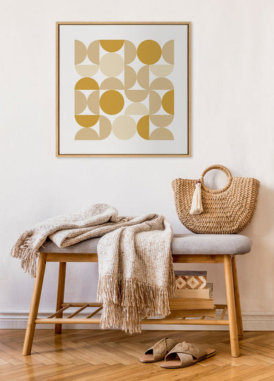 Sylvie Circles and Curves Earthy Neutral Framed Canvas by kateandlaurel - product image 5 for Resin Society