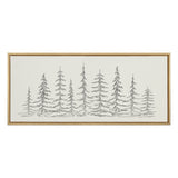 Sylvie Minimalist Evergreen Trees Sketch Framed Canvas