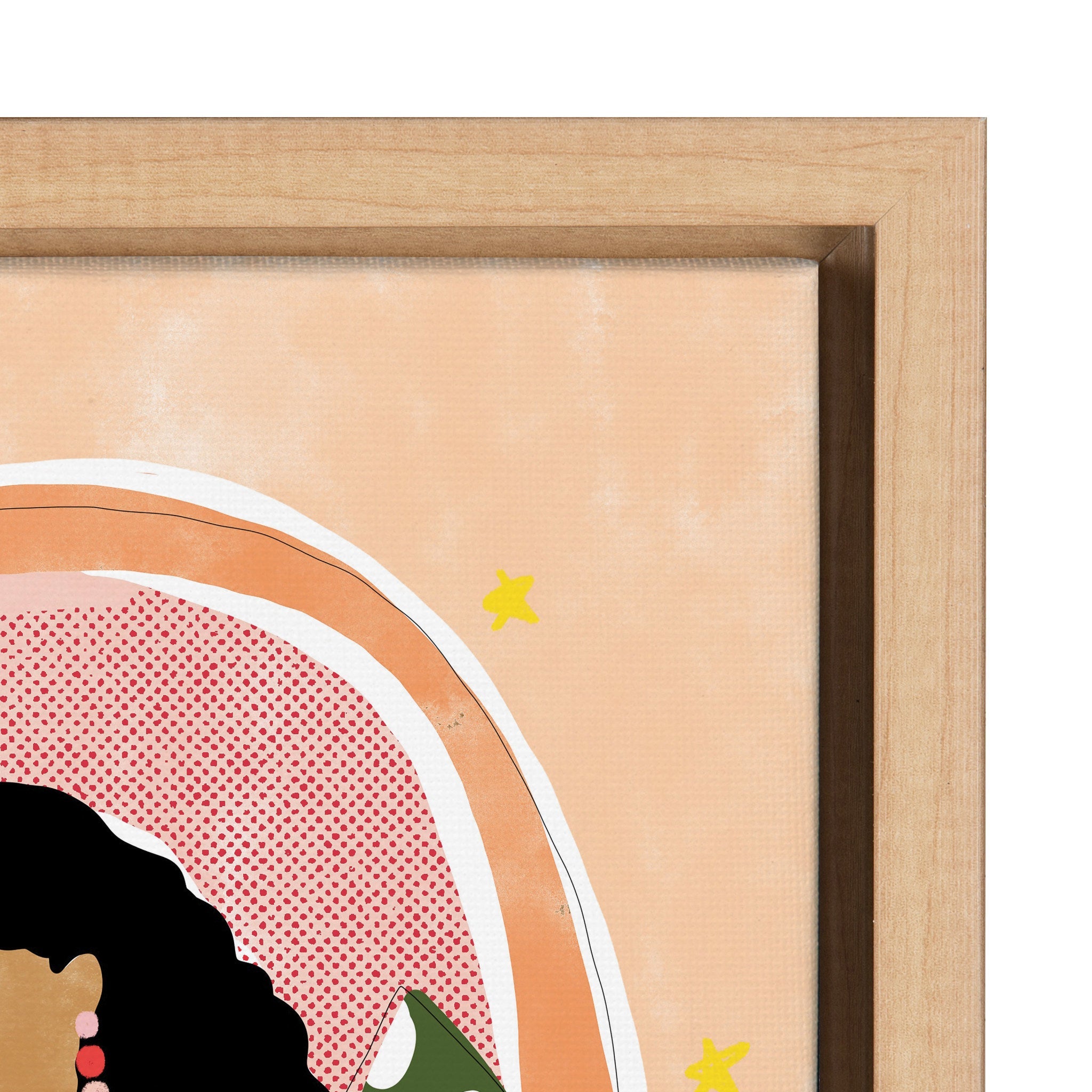 Sylvie Rainbow Sweater Framed Canvas by kateandlaurel - product image 3 for Resin Society