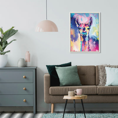 Sylvie Lolly The Llama Framed Canvas by Rachel Christopoulos by kateandlaurel - product image 7 for Resin Society