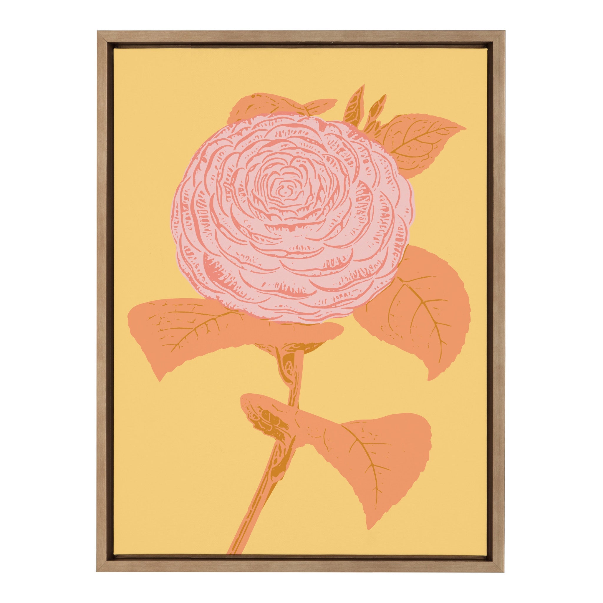 Sylvie Peony in Yellow Framed Canvas by kateandlaurel - main product image for Resin Society