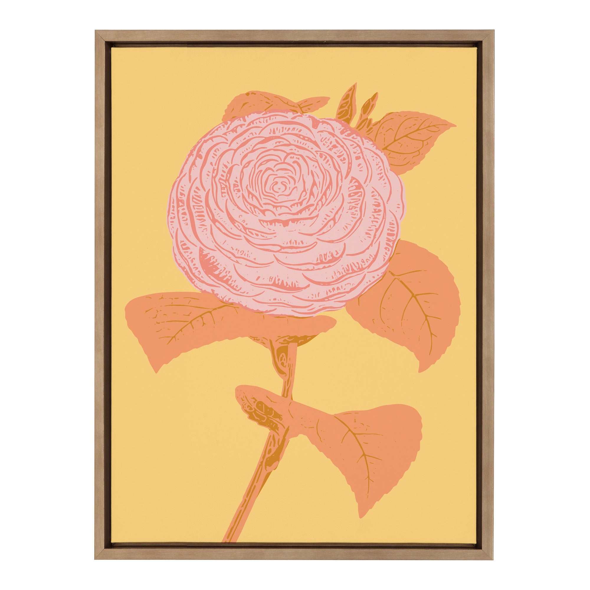 Sylvie Peony in Yellow Framed Canvas by kateandlaurel - product image 9 for Resin Society