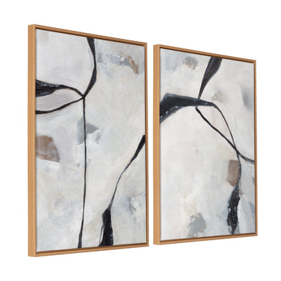 Sylvie Beaded In the Quiet of Thought 1 and 2 Framed Canvas Art Set by Nikita Jariwala